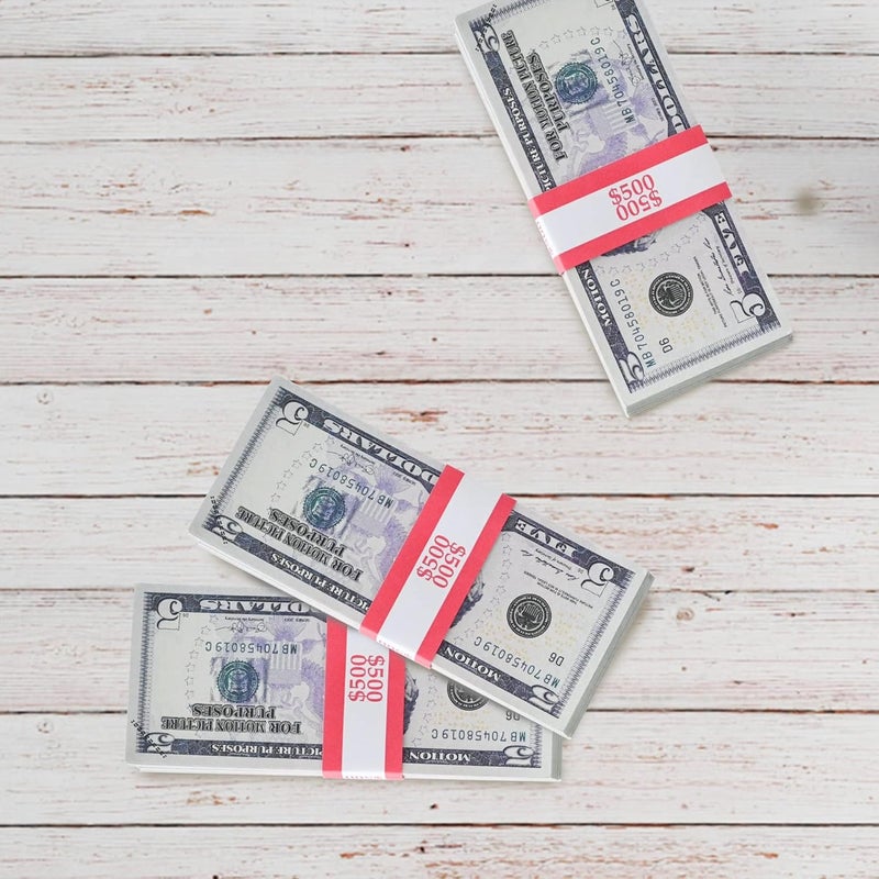 Essential 100 Pcs Currency Straps - Bill Wrappers, Money Bands to Organize Bills, ABA Standard Colors, Self-Adhesive, 7.5 x 1.15 Inches ($500 / Red) - Image 5